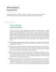 brunswick plastics case study solution PDF