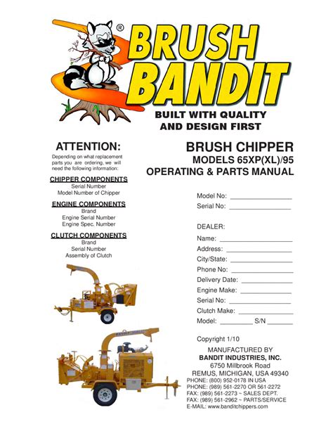 brush bandit model 65 manual Doc