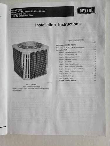 bryant central air conditioner manual Kindle Editon