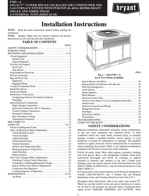 bryant installation manual PDF