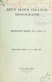 bryn mawr college monographs monograph Reader