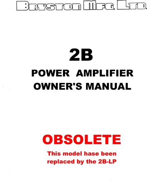 bryston 2b user guide PDF