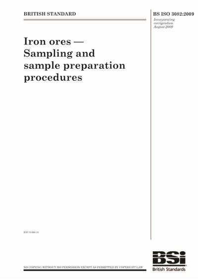 bs iso 3082 iron ores sampling and sample preparation procedures Epub