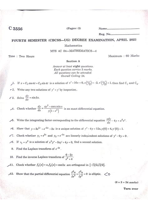 bsc mathematics model question paper Epub
