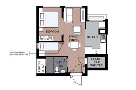 bto 2 room flexi floor plan