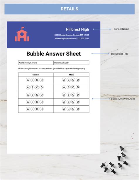 bubble answer document template Doc