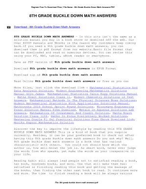 buckle down math answer key Kindle Editon