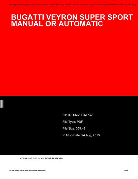 bugatti veyron manual or automatic Kindle Editon