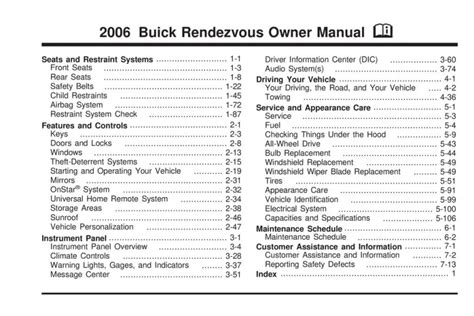 buick 2006 rendezvous electrical manual pdf Epub