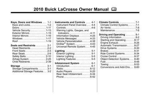 buick lacrosse owners manual online Reader