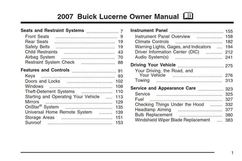 buick lucerne 2007 owners manual Kindle Editon