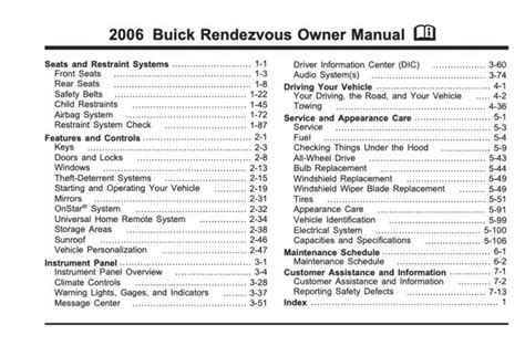 buick rendezvous owner manual 2006 Reader