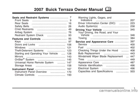 buick terraza service manual free Ebook PDF