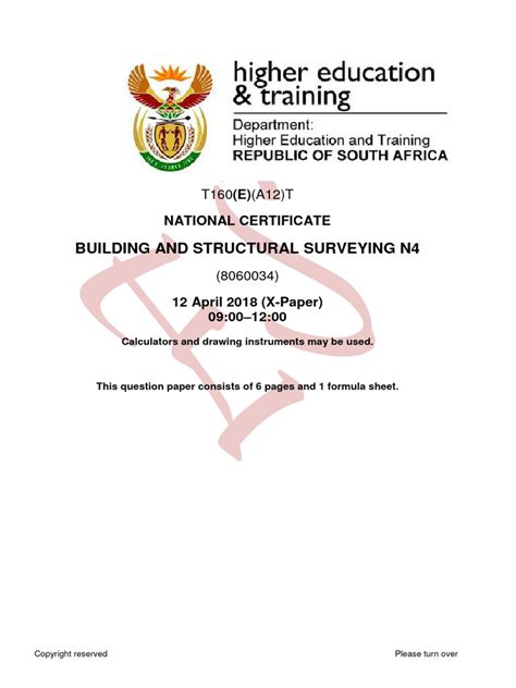building and structural survey n4 question papers Doc