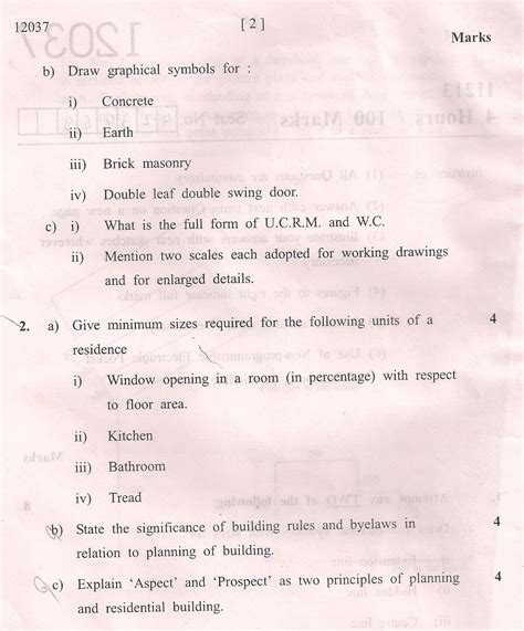 building construction 1 sample question paper PDF