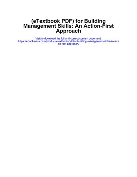 building management skills an action first approach pdf Epub