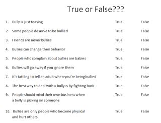 bullying true false quiz for 6th grade Ebook Epub