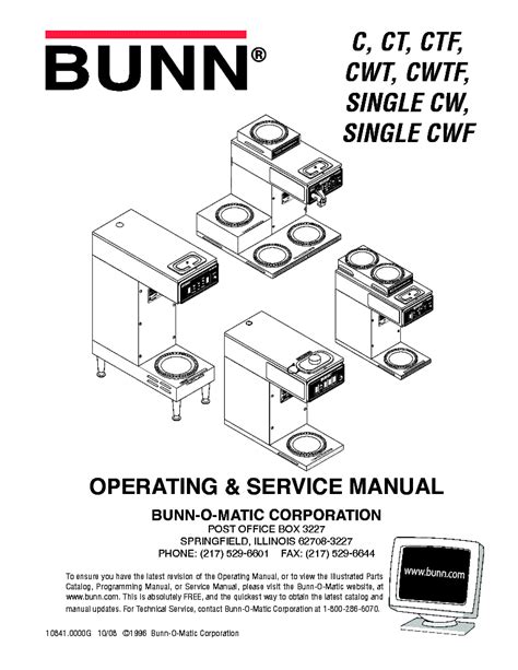 bunn cwtf 42 coffee makers owners manual Epub