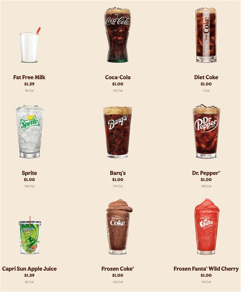 burger king beverages PDF