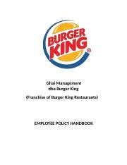 burger king employee handbook Reader