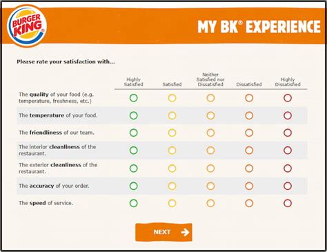 burger king questionnaire Reader