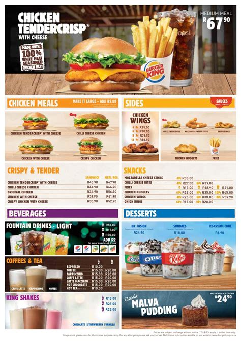 burger king value menu PDF