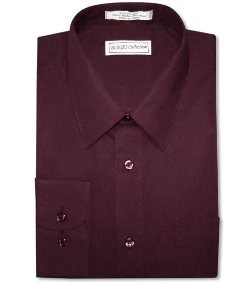 burgundy dress shirt for men