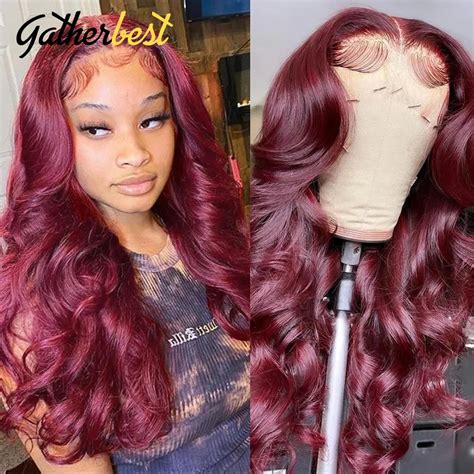 burgundy hair wig