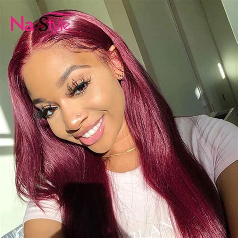 burgundy lace front wig