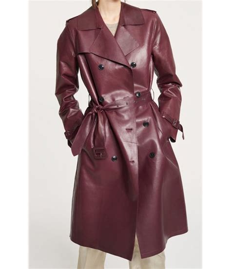 burgundy leather coat