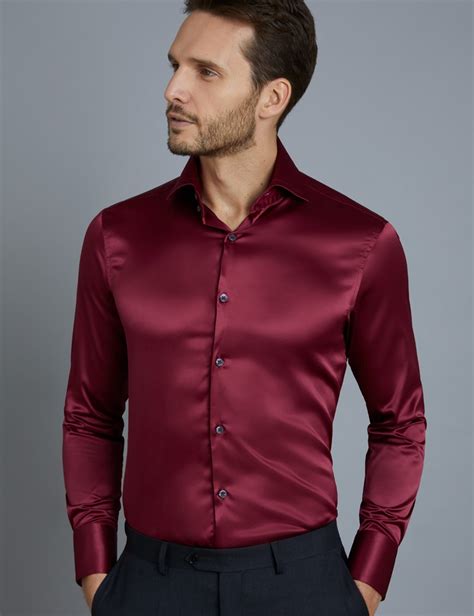 burgundy men shirt