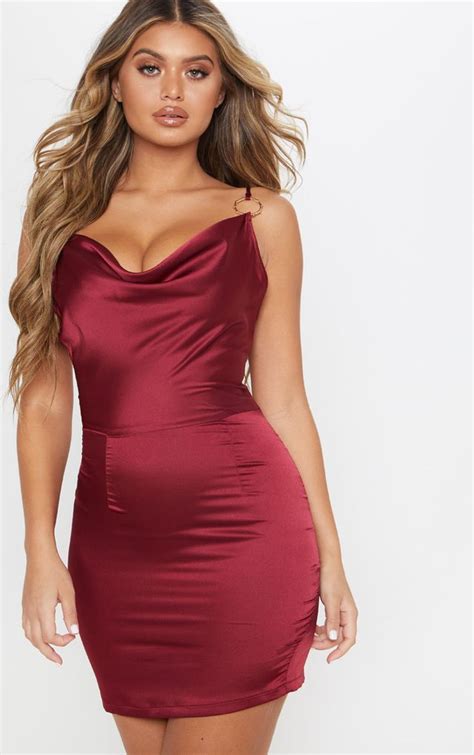 burgundy mini dress