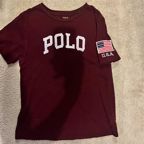 burgundy ralph lauren polo shirt