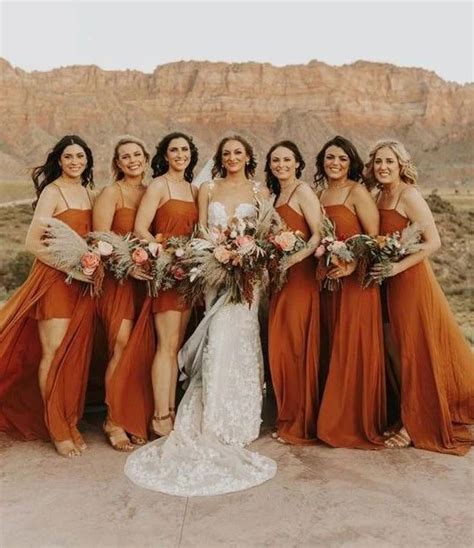 burnt orange bridesmaids dress