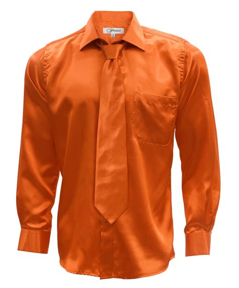 burnt orange dress shirt mens