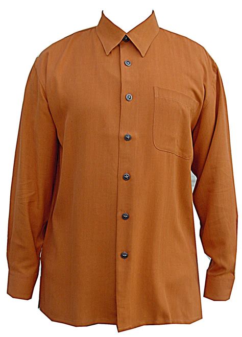 burnt orange mens dress shirt