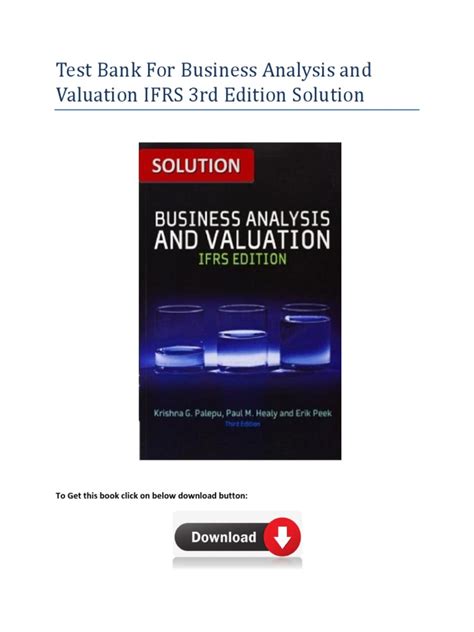 business analysis and valuation ifrs edition solutions Doc