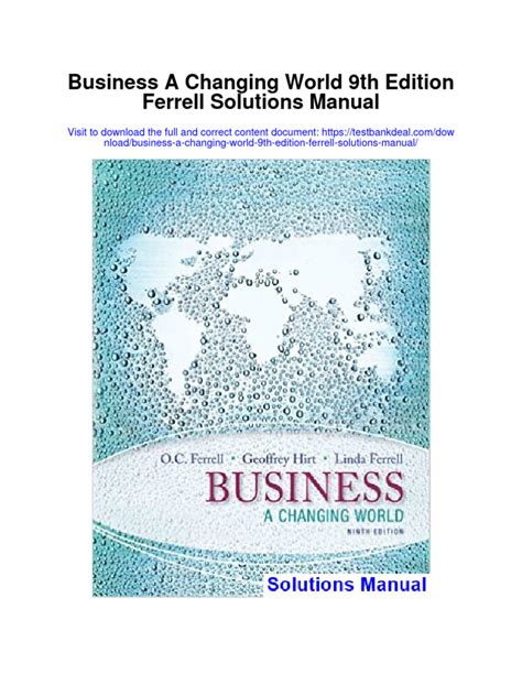 business changing world 9th edition ferrell pdf Ebook Epub
