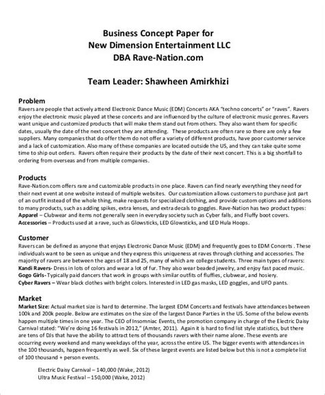 business concept paper template Reader