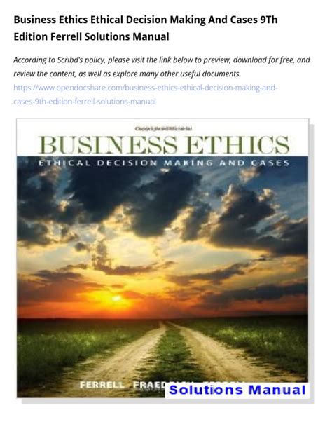 business ethics ferrell 9th edition solutions Doc