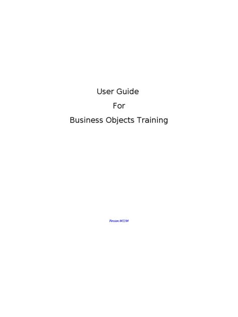 business objects training manualpdf Doc