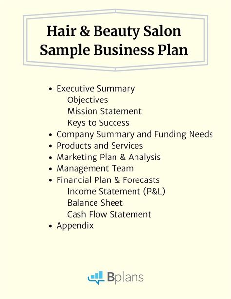 business plan template for cosmetology school PDF