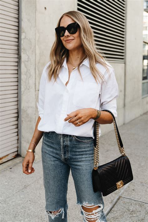 button down shirt and jeans