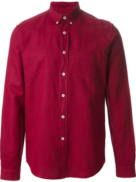 button down shirt red