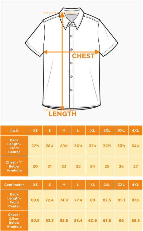 button down shirt sizes men