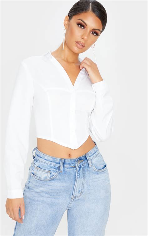 button up crop shirt