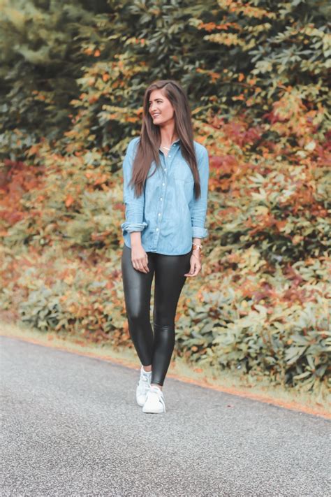 button up shirt with leggings