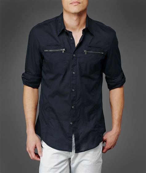 button up shirt with zipper