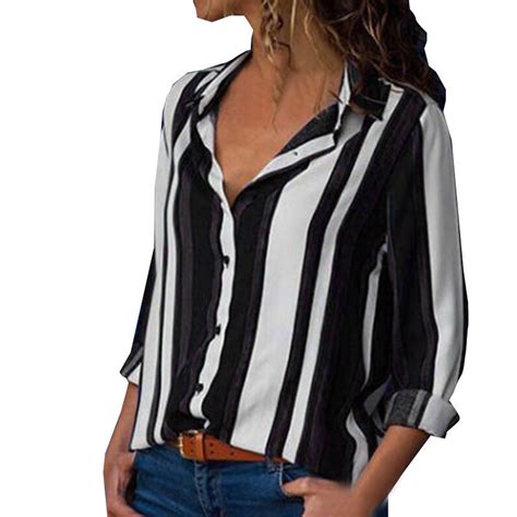 button up striped shirt womens