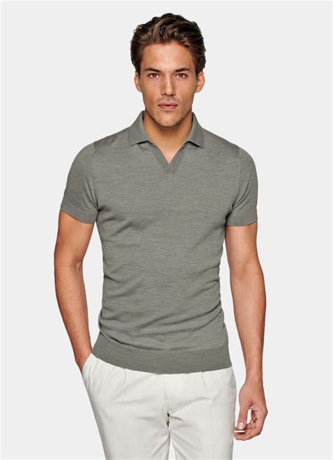 buttonless polo shirt